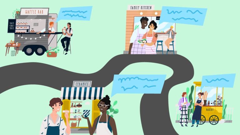 插图企业家分享他们的技巧,开始一个企业