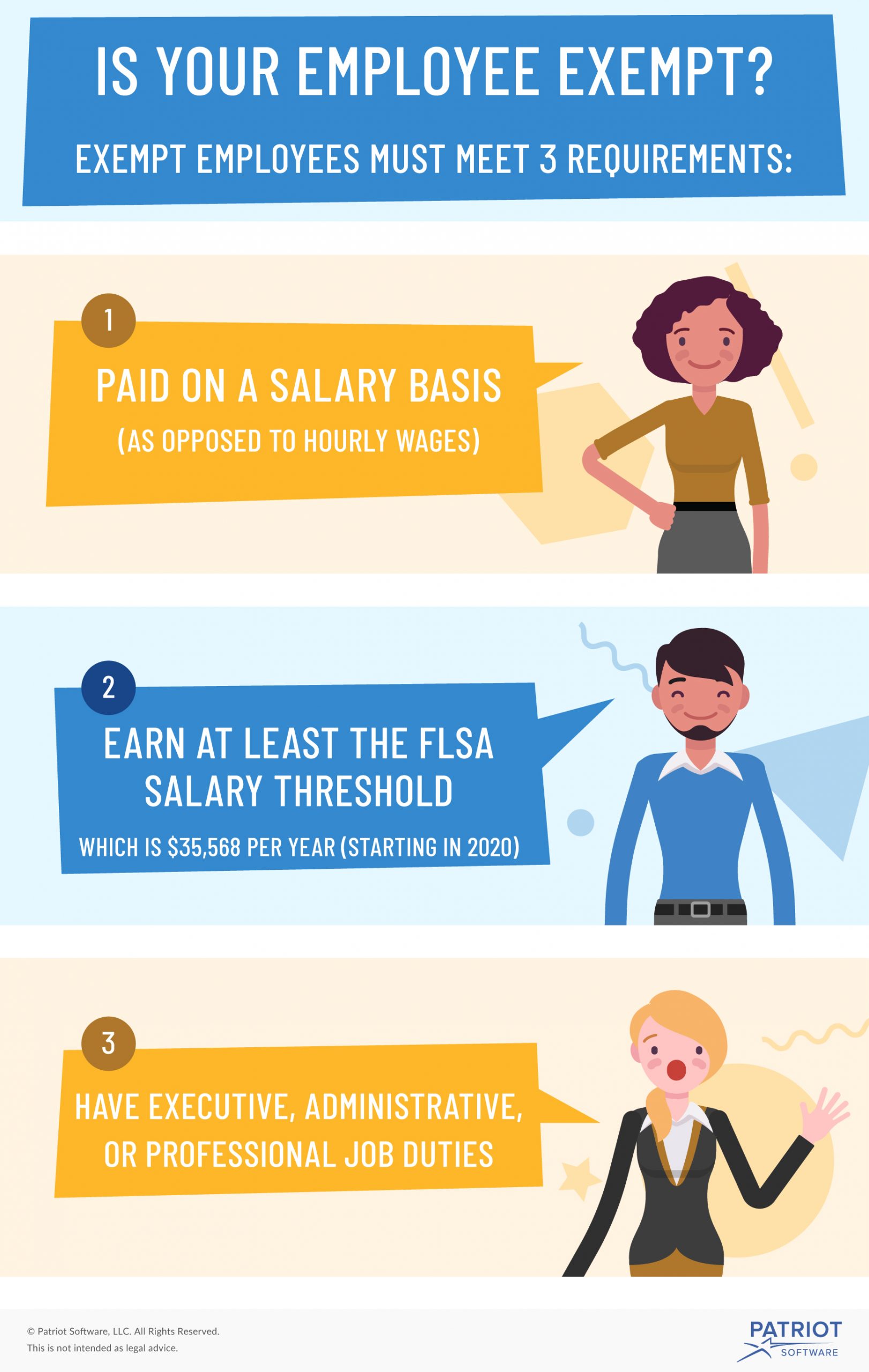 three requirements of employee exemption
