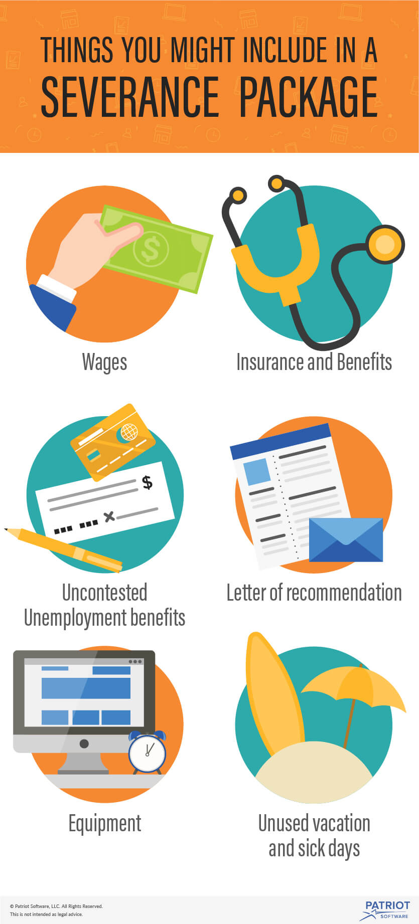 Things you might include in a severance package graphic